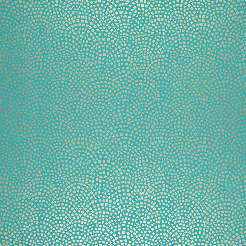 Schumacher Mosaic Wallpaper 5005043 / Turquoise
