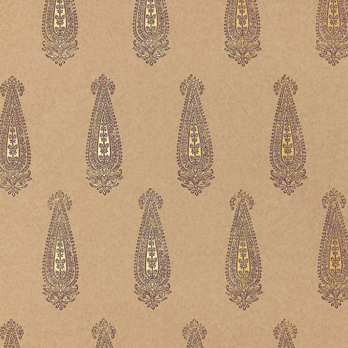 Schumacher Katara Paisley Wallpaper 5005333 / Aubergine & Gilt
