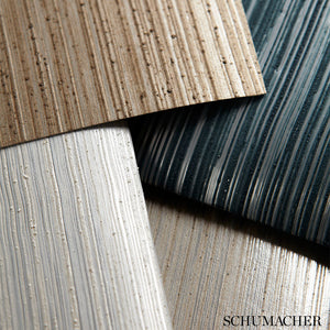 Schumacher Metallic Strie Wallpaper 5005712 / Sable