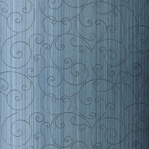 Schumacher Beaded Scroll Wallpaper 5005722 / Peacock