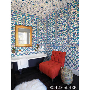 Schumacher Taj Trellis Wallpaper 5006620 / Jaipur Blue