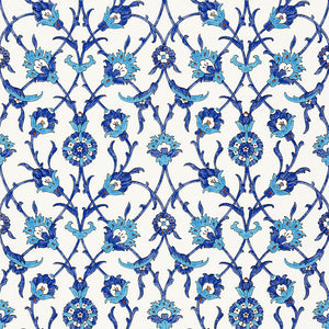 Schumacher Sultan's Trellis Wallpaper 5006700 / Peacock