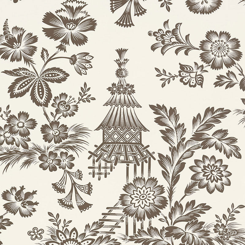 Schumacher Song Garden Wallpaper 5007032 / Cocoa