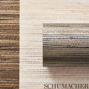 Schumacher Burnished Raffia Wallpaper 5007820 / Burnished Ivory