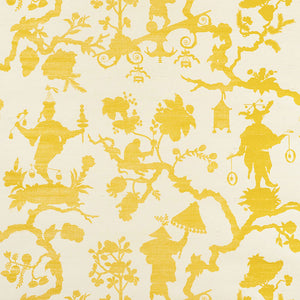 Schumacher Shantung Silhouette Sisal Wallpaper 5008250 / Yellow
