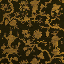 Load image into Gallery viewer, Schumacher Shantung Silhouette Sisal Wallpaper 5008254 / Gold On Jet