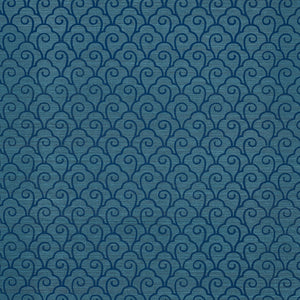 Schumacher Scallop Filigree Sisal Wallpaper 5008300 / Lapis On Peacock