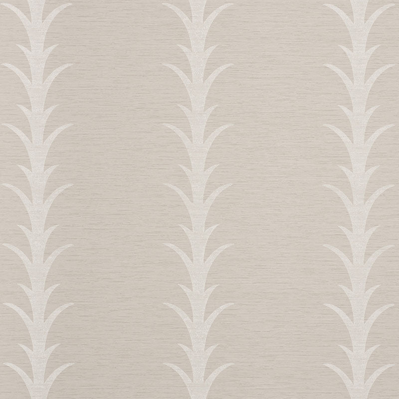 Schumacher Acanthus Stripe Vinyl Wallpaper 5008590 / Limestone