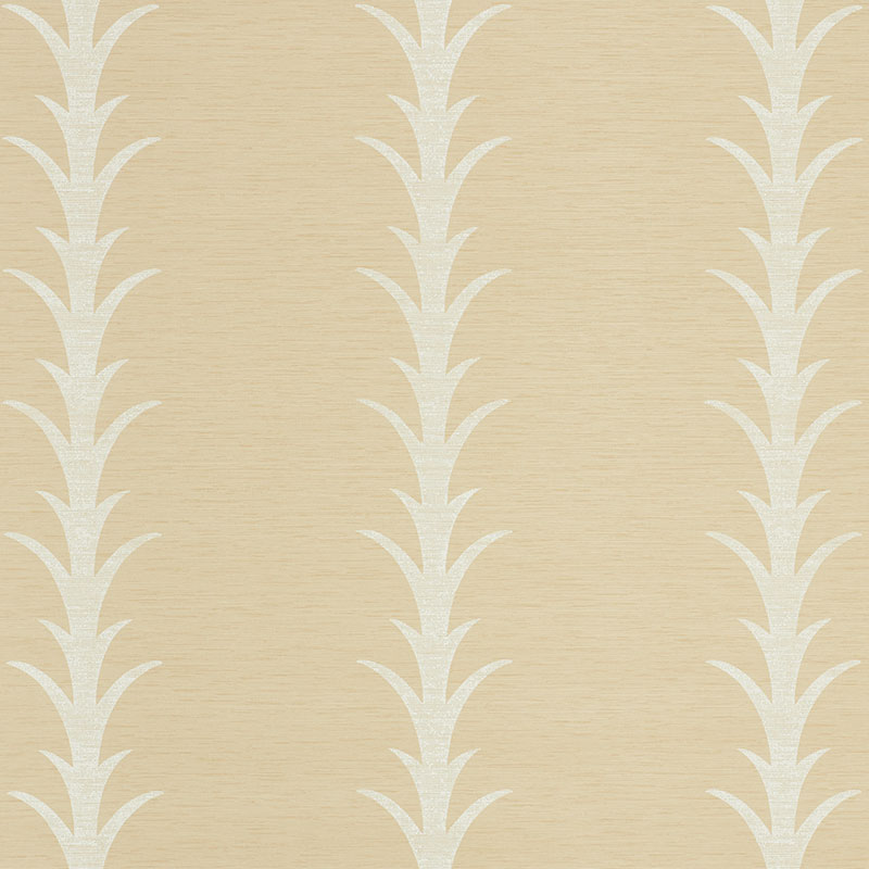 Schumacher Acanthus Stripe Vinyl Wallpaper 5008592 / Natural