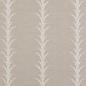 Schumacher Acanthus Stripe Vinyl Wallpaper 5008593 / Grey