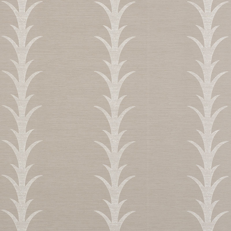 Schumacher Acanthus Stripe Vinyl Wallpaper 5008593 / Grey