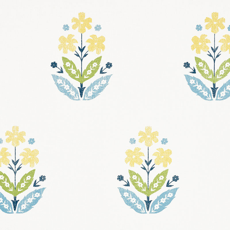 Schumacher Floweret Paperweave Wallpaper 5008920 / Summer