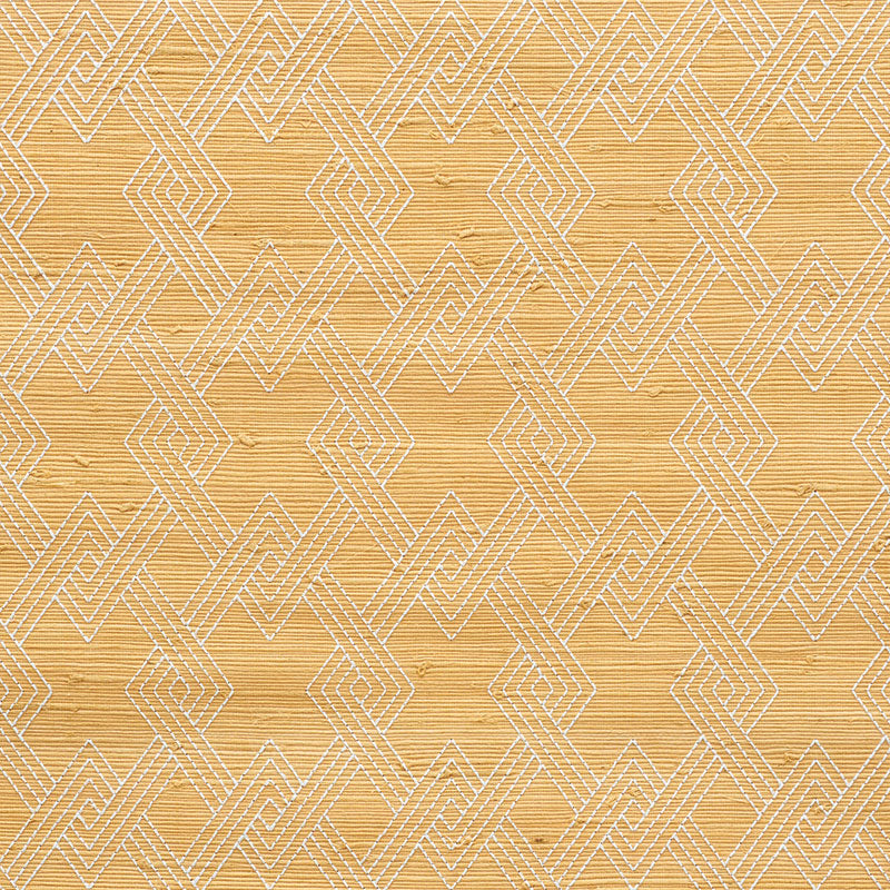 Schumacher Hix Embroidered Jute Wallpaper 5008960 / Natural