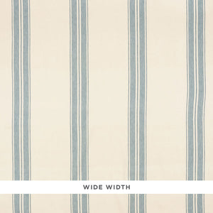 Schumacher Brentwood Stripe Wallpaper 5009001 / China Blue