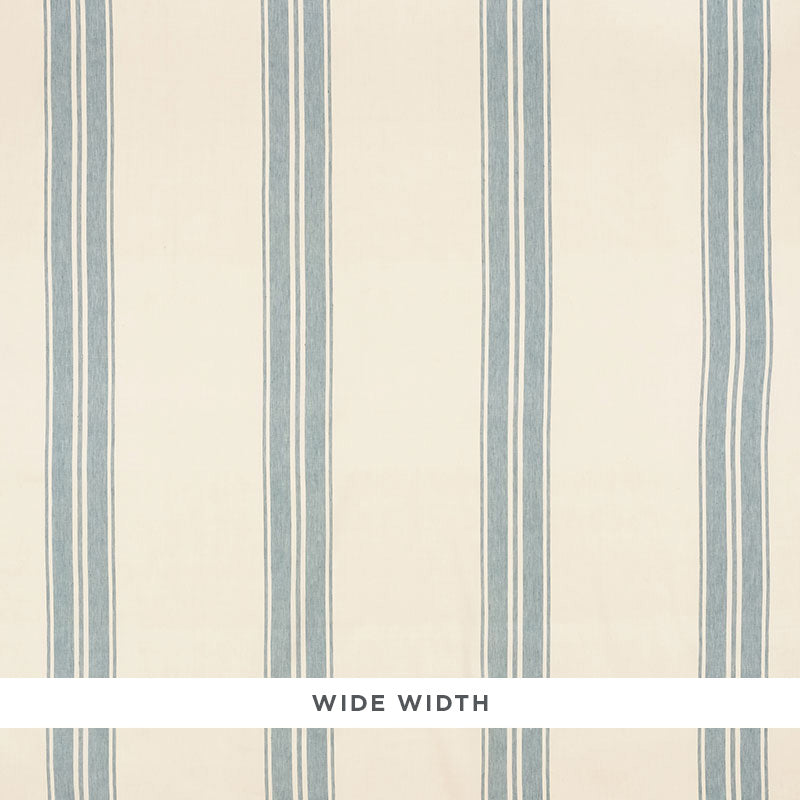 Schumacher Brentwood Stripe Wallpaper 5009001 / China Blue