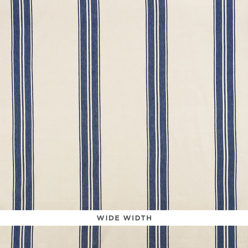 Schumacher Brentwood Stripe Wallpaper 5009002 / Cobalt