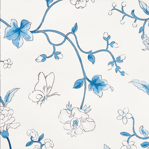 Schumacher Floraison Wallpaper 5009110 / Porcelain