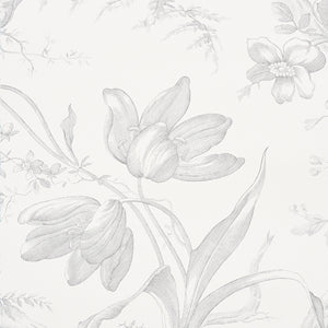 Schumacher Toile De Fleurs Wallpaper 5009120 / Grisaille