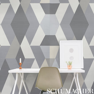Schumacher Deco Diamonds Wallpaper 5009201 / Carbon