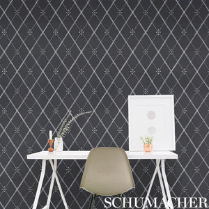 Schumacher Kasumi Diamond Wallpaper 5009510 / Chalkboard