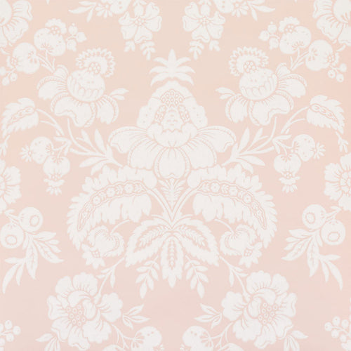 Schumacher Simone Damask Wallpaper 5009611 / Blush