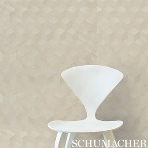 Schumacher Chevron Inlay Wallpaper 5009631 / Walnut