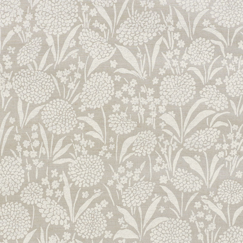 Schumacher Chrysanthemum Shimmer Wallpaper 5009790 / Moonstone