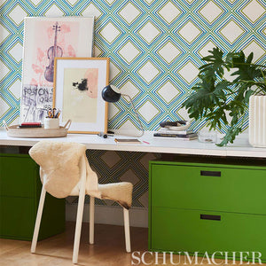 Schumacher Square Dance Wallpaper 5009831 / Blue