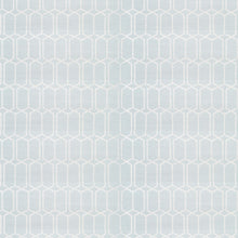 Load image into Gallery viewer, Schumacher Modern Trellis Sisal Wallpaper 5010100 / Sky