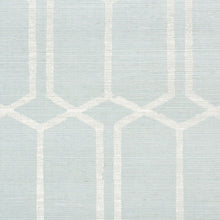 Load image into Gallery viewer, Schumacher Modern Trellis Sisal Wallpaper 5010100 / Sky