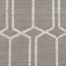 Load image into Gallery viewer, Schumacher Modern Trellis Sisal Wallpaper 5010101 / Charcoal