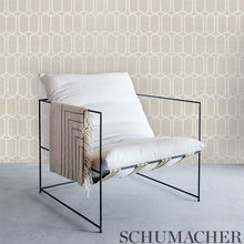 Load image into Gallery viewer, Schumacher Modern Trellis Shimmer Wallpaper 5010110 / Moonstone