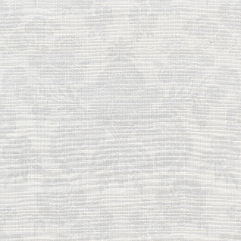 Schumacher Simone Damask Grasscloth Wallpaper 5010120 / Silver