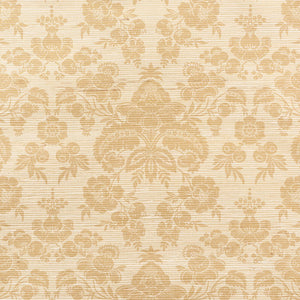 Schumacher Simone Damask Grasscloth Wallpaper 5010121 / Gold