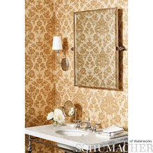Load image into Gallery viewer, Schumacher Simone Damask Grasscloth Wallpaper 5010121 / Gold