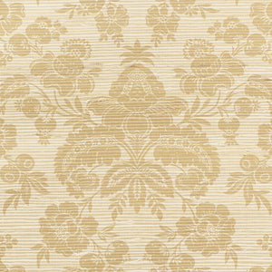 Schumacher Simone Damask Grasscloth Wallpaper 5010121 / Gold
