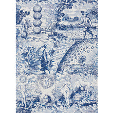 Load image into Gallery viewer, Schumacher Modern Toile Wallpaper 501042 / Indigo