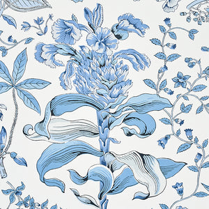 Schumacher Pomegranate Botanical Wallpaper 5010443 / Blue