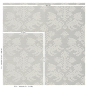 Schumacher Regalia Sisal Wallpaper 5010532 / Ivory On Silver