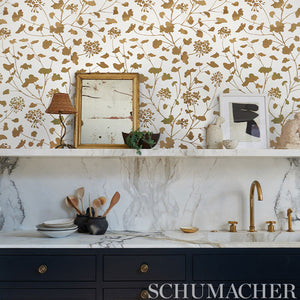 Schumacher Pennick Mylar Wallpaper 5010580 / Gold
