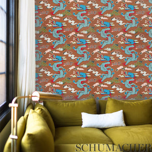 Schumacher Magical Ming Dragon Wallpaper 5010602 / Brown