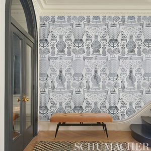 Schumacher Hellene Mylar Wallpaper 5010610 / Silver