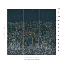 Load image into Gallery viewer, Schumacher Brindille Gold Accented Panel Wallpaper 5010922 / Peacock