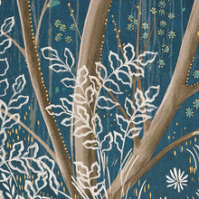 Load image into Gallery viewer, Schumacher Brindille Gold Accented Panel Wallpaper 5010922 / Peacock