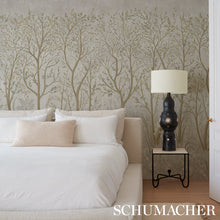 Load image into Gallery viewer, Schumacher Brindille Gold Accented Panel Wallpaper 5010922 / Peacock