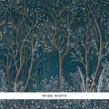 Load image into Gallery viewer, Schumacher Brindille Gold Accented Panel Wallpaper 5010922 / Peacock