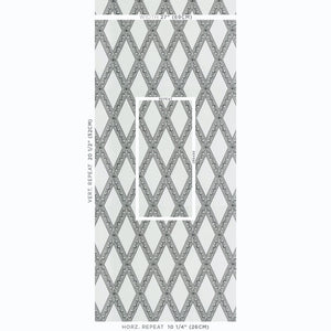 Schumacher Les Losanges Toile Wallpaper 5011361 / Carbon