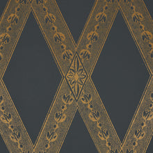 Load image into Gallery viewer, Schumacher Les Losanges Toile Wallpaper 5011362 / Gold On Black