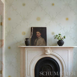 Schumacher Palladio Trellis Wallpaper 5011372 / Black
