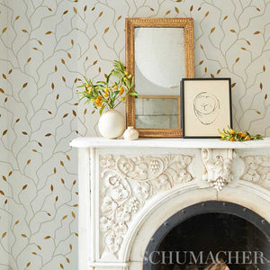 Schumacher Cymbeline Wallpaper 5011382 / Charcoal & Gold